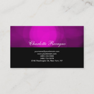 Minimal Simple Script Black Pink Business Card