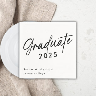Minimal Simple Script Custom Graduation Grad  Napkin