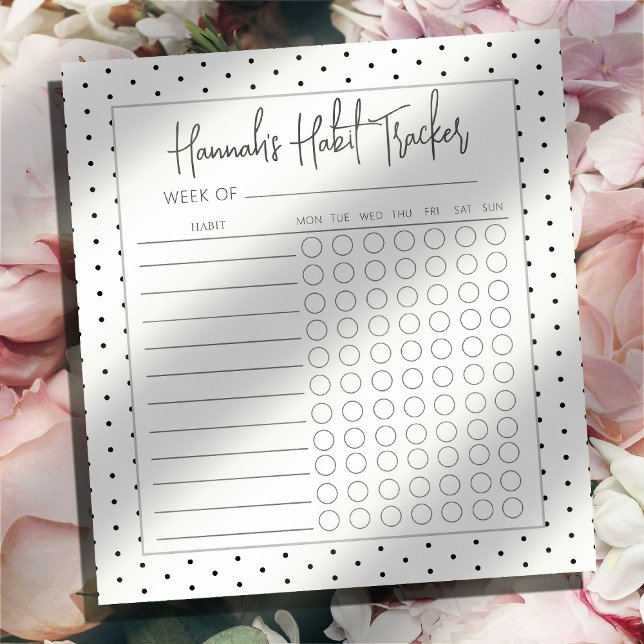 Minimal Simple Script Weekly Habit Tracker Notepad (Creator Uploaded)