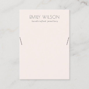 Minimal Simple Soft Blush Pink Necklace Display Business Card