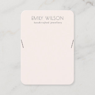 Minimal Simple Soft Blush Pink Necklace Display Business Card