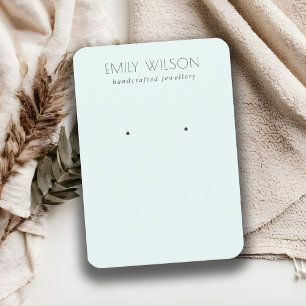 Minimal Simple Soft Sky Blue Aqua Earring Display Business Card