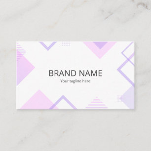 Minimal Simple Stylish Pink Purple Geometric Frame Business Card