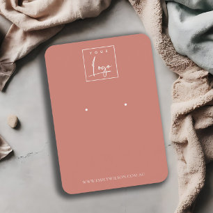 Minimal Simple Tomato Red Muted Earring Display Business Card