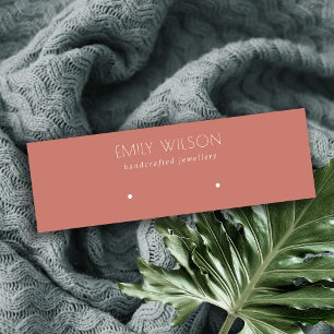 Minimal Simple Tomato Red Muted Earring Display Mini Business Card