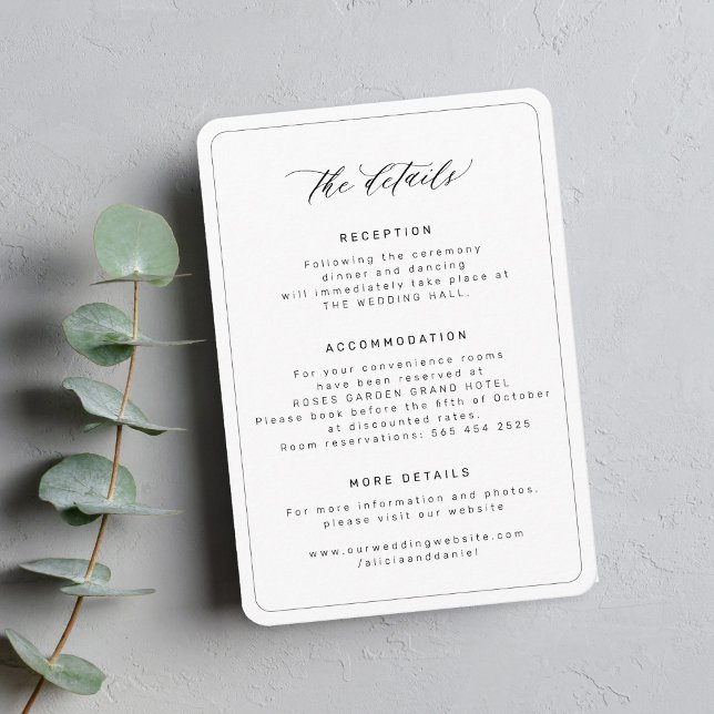 Minimal simple wedding details enclosure card (Creator Uploaded)