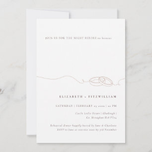Minimal Simple Wedding Ring Blush Night Before  Invitation