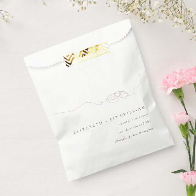 Minimal Simple Wedding Rings Blush Pink Wedding   Favour Bag (Sealed)