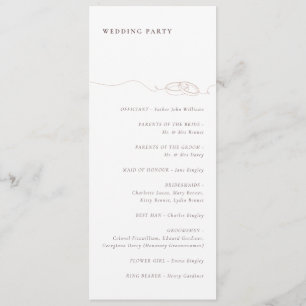 Minimal Simple Wedding Rings Blush Pink Wedding Program
