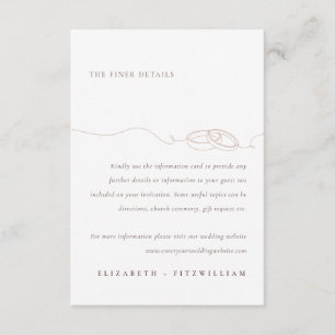 Minimal Simple Wedding Rings   Blush Wedding Info Enclosure Card
