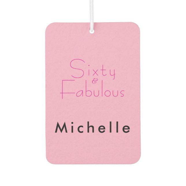Minimal Sixty & Fabulous 60th Birthday Party Air Freshener (Front)