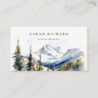 Minimal Ski Mountain Telluride Colorado Watercolor