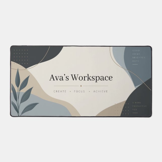 Minimal Slate Botanical Workspace Desk Mat (Front)
