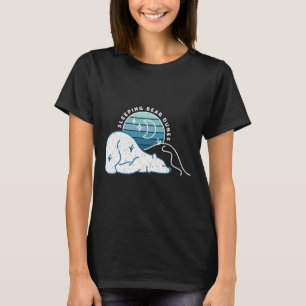 Minimal Sleeping Bear Dunes Retro Sunset Michigan T-Shirt