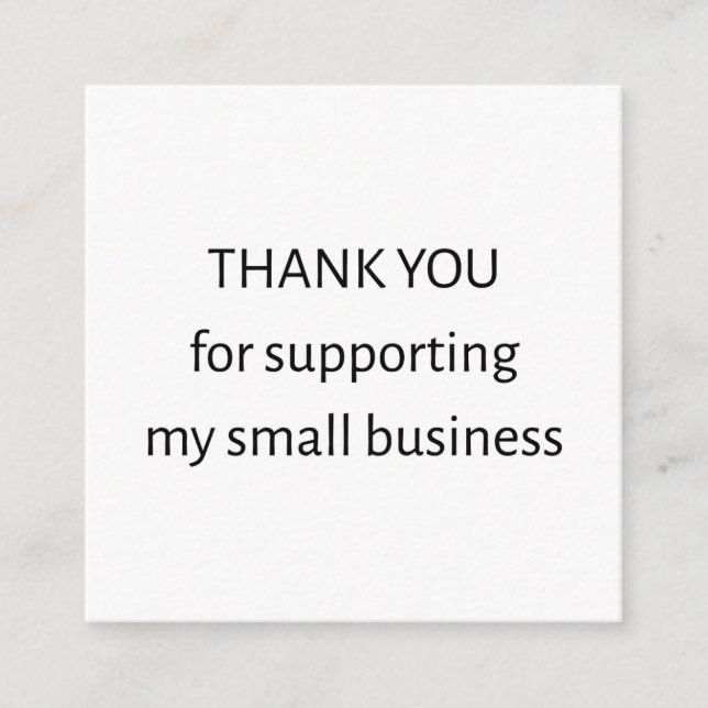 Minimal Small Business Thank You Business Card (Front)
