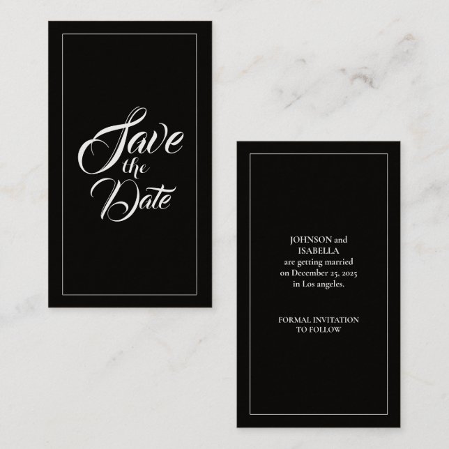 Minimal small save the date Business Card (Front/Back)