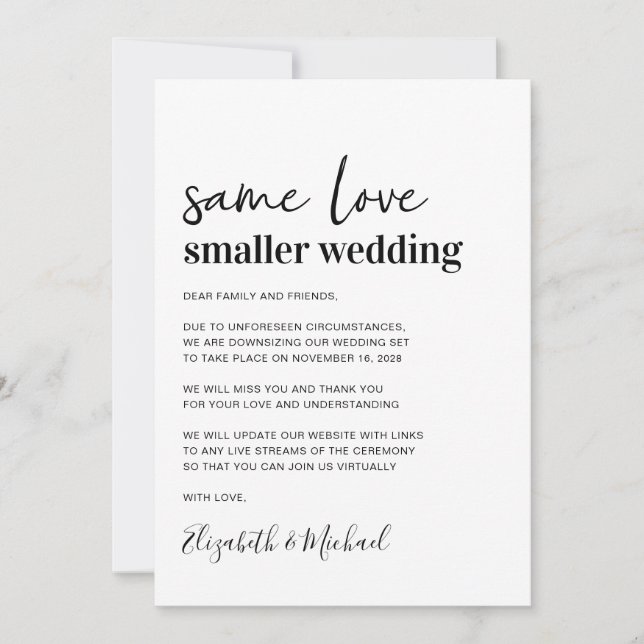 Minimal Smaller Wedding Announcement (Front)