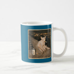 Minimal Smoking Sphynx Cat Meme Funny Coffee Mug