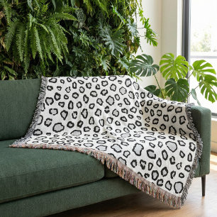 Minimal Snow Leopard Inspired Spots Throw Blanket