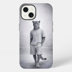 Minimal Snow Leopard Streetwear Illustration iPhone 13 Case