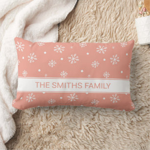 Minimal Snowflakes Pattern Personalized  Lumbar Pillow