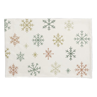 Minimal Snowflakes Seamless Pattern Pillowcase