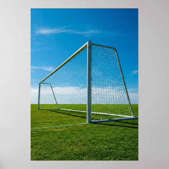 Minimal Soccer Goal on Open Green Field Poster (Front)