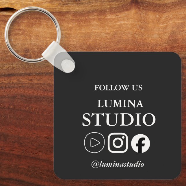 Minimal Social Media Handle Keychain (Front)
