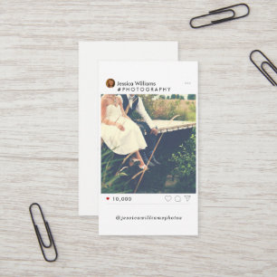 Minimal Social Media Photography Business Cards