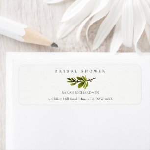 Minimal Soft Pine Branch Bridal Shower Address