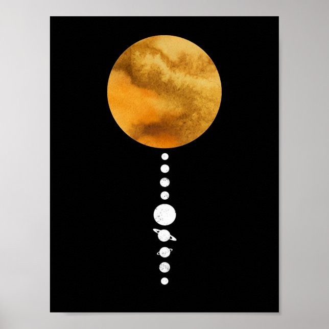 Minimal Solar System Poster (Front)