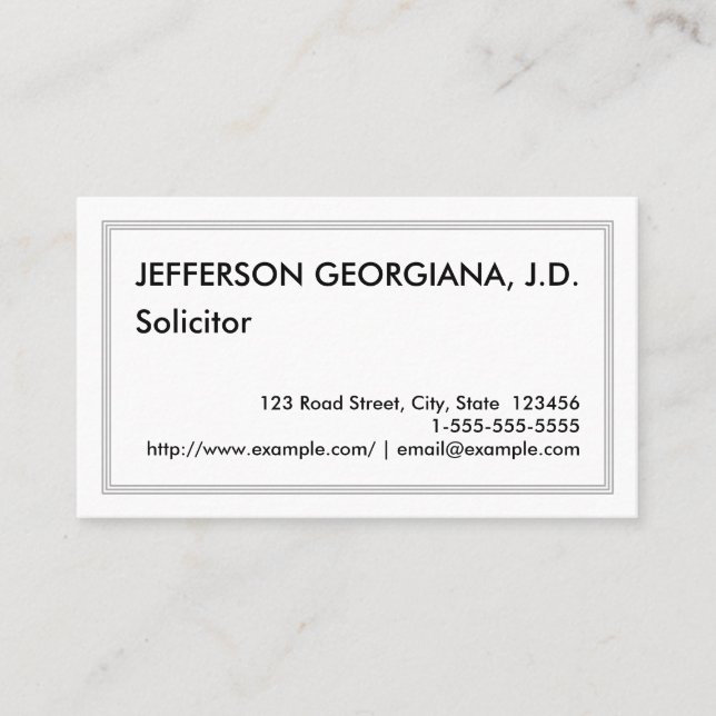 Minimal Solicitor Business Card (Front)
