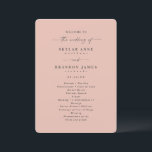 Minimal Solid Blush Pink Wedding Ceremony Program<br><div class="desc">Minimal Solid Blush Pink Wedding Ceremony Program. This modern minimal Order of Services Card is simple classic and elegant with a plain solid background colour and a pretty signature script calligraphy font with tails. Shown in the Blush Pink Colorway. Available in several colour options, or feel free to edit the...</div>