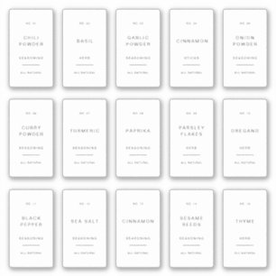 Minimal Spice Jar Labels Pantry Storage Stickers