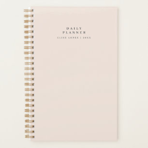 Minimal Spiral Blush Pink Daily Planner 