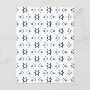 Minimal star and snow abstract holiday postcard