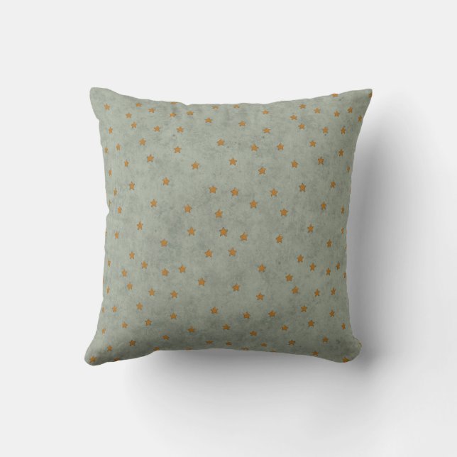 Minimal Star Pattern Throw Pillow in Sage Green (Back)