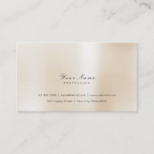 Minimal Steel Pearly Ivory Delicate Script  Vip Business Card