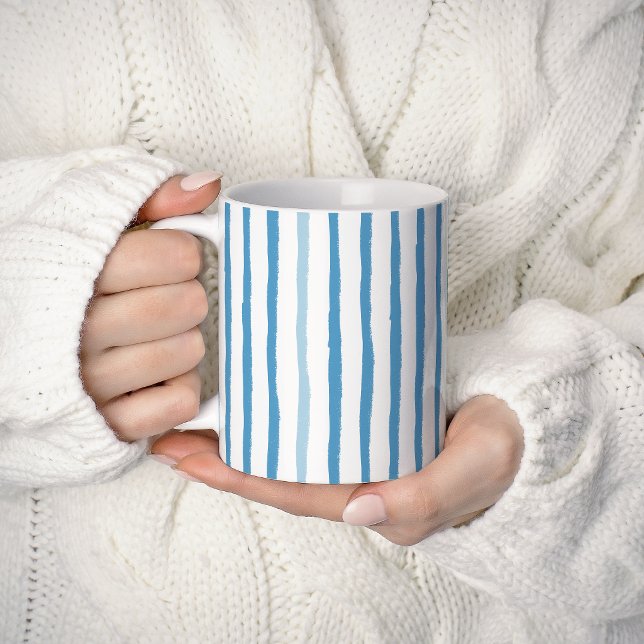 Minimal Stripe Blue Coffee Mug (Creator Uploaded)