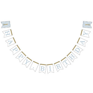 Minimal Stripes Personalized Birthday Bunting Flags