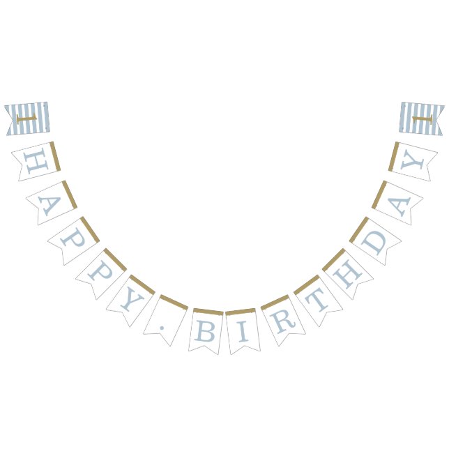 Minimal Stripes Personalized Birthday  Bunting Flags (All)