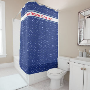 Minimal style Blue red white custom name Shower Cu
