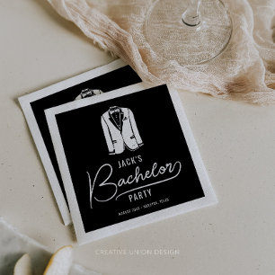 Minimal Stylish Bachelor Party Decorations Napkin