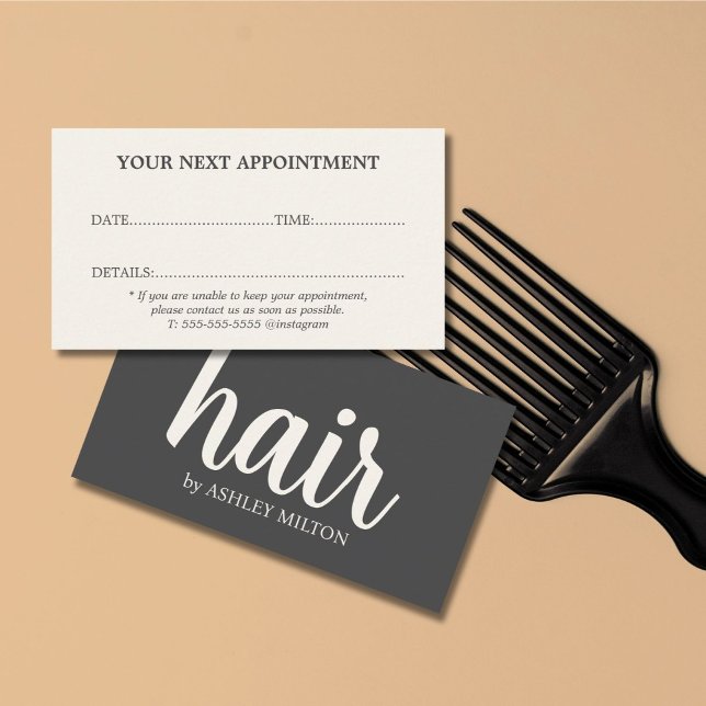 Minimal Stylish Beige Grey Appointment Card (Creator Uploaded)