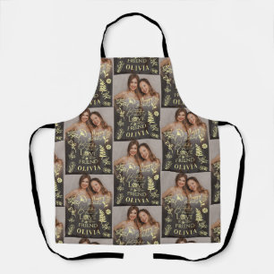 Minimal Stylish Name Photo  Friend Birthday Apron