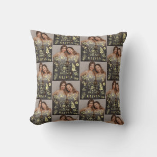 Minimal Stylish Name Photo  Friend Birthday Throw Pillow