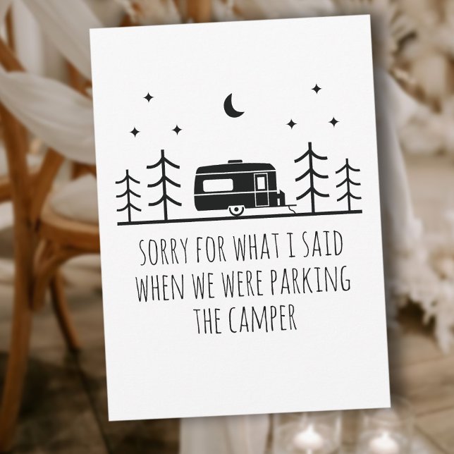 Minimal summer camp & Pine Tree / Camping Lover Holiday Card (Minimal summer camp & Pine Tree / Camping Lover Holiday Card)