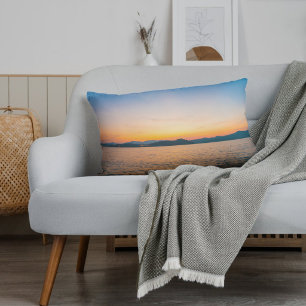 Minimal Sunrise Water Reflection Calm Aesthetic Accent Pillow