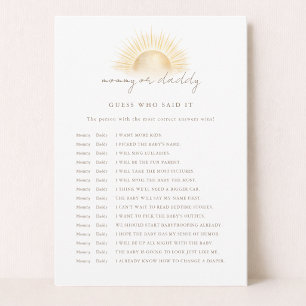 Minimal Sunshine Theme Guess Who Said It Game Card