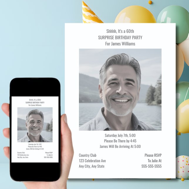 Minimal Surprise Birthday Invitations Digital  (Creator Uploaded)